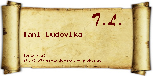 Tani Ludovika névjegykártya